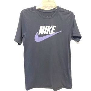Nike Shirt Blue Lavender White Large Center Logo Athletic Cut Size Small